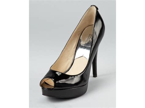 michael kors york platform black leather|Michael Kors York Platform round Peep.